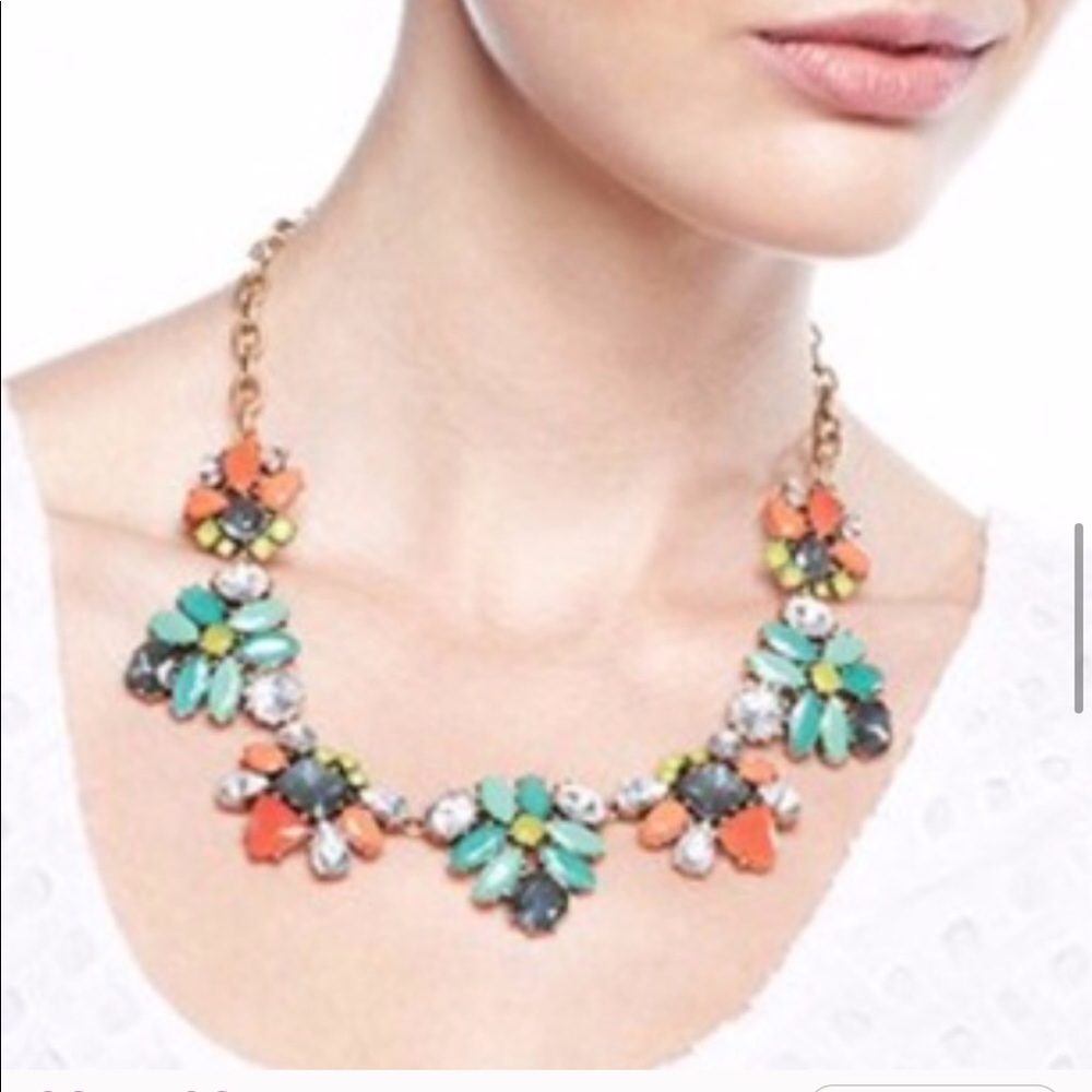 Stella & Dot | Retired Teal Coral & Crystal Elodie Statement Necklace - Picture 13 of 16